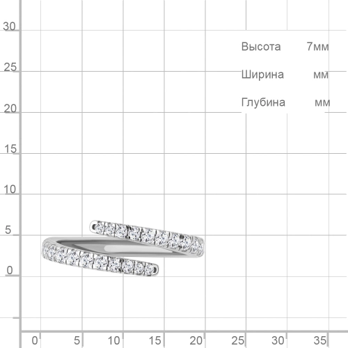 Кольцо из серебра 925 пробы с фианитами