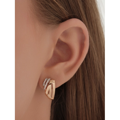 Серьги из золота 585 пробы с фианитами