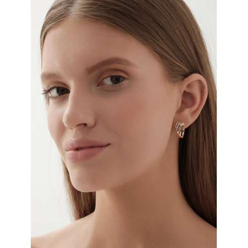 Серьги из золота 585 пробы с фианитами