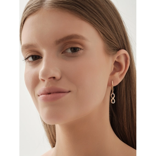 Серьги из золота 585 пробы с фианитами