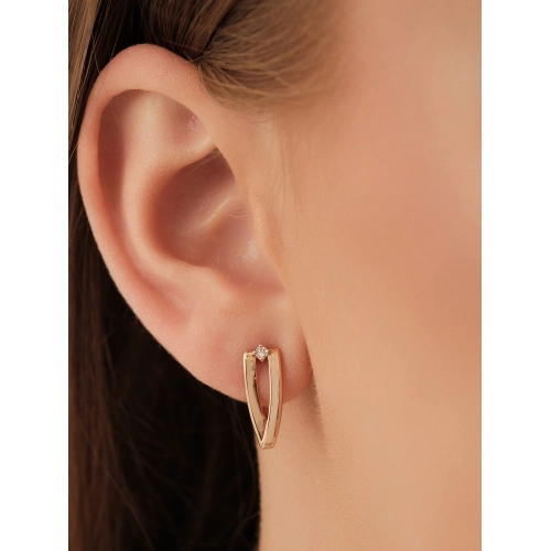 Серьги из золота 585 пробы с фианитами