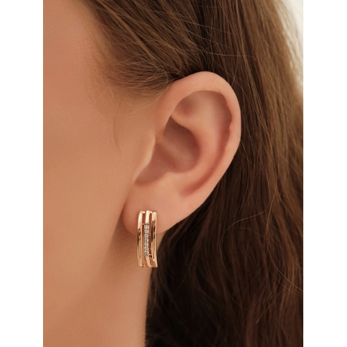 Серьги из золота 585 пробы с фианитами