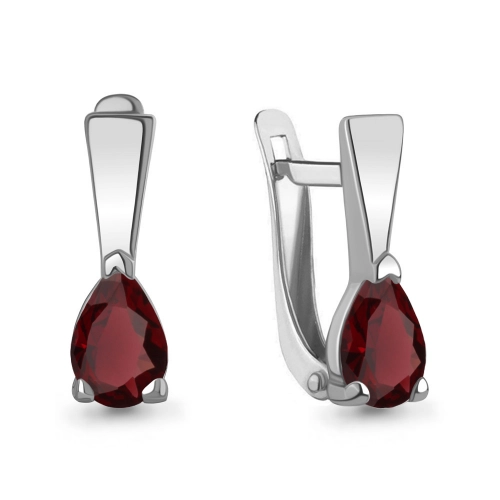 Серьги из серебра 925 пробы с гранатами