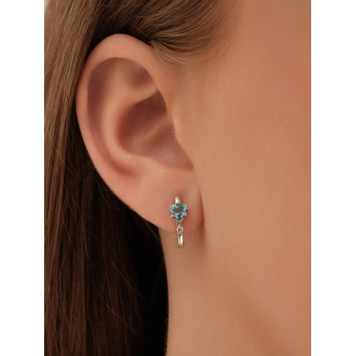 Серьги из серебра 925 пробы с топазами и фианитами