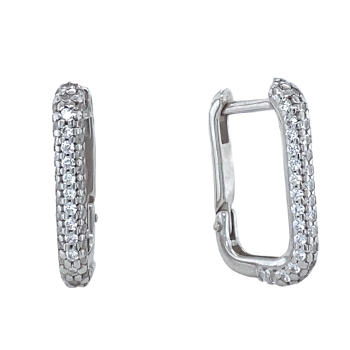 Серьги из серебра 925 пробы с фианитами