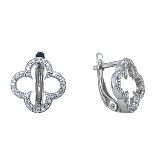 Серьги из серебра 925 пробы с фианитами