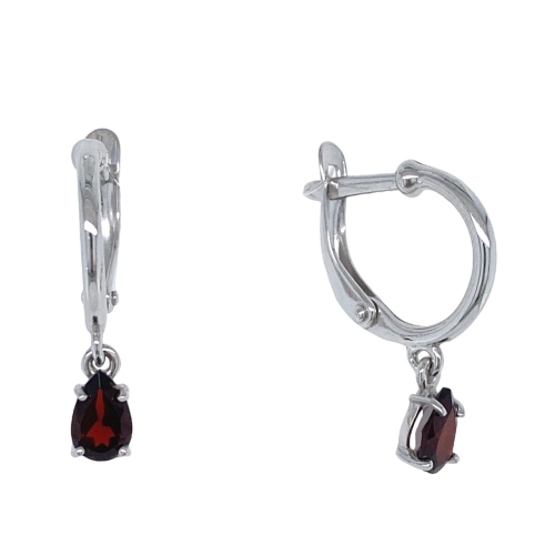 Серьги из серебра 925 пробы с гранатами