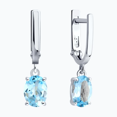 Серьги из серебра 925 пробы с топазами