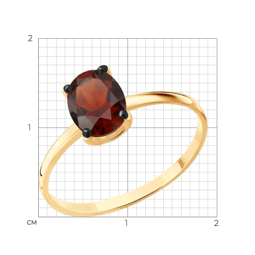 Кольцо (925 п) гранат