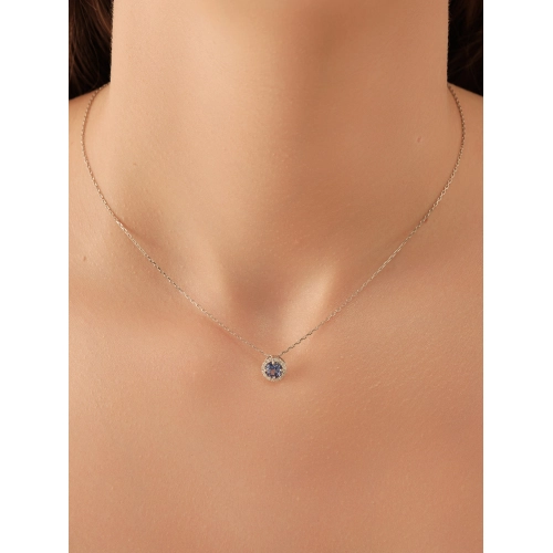 Колье (585 б) танзанит, бриллиант