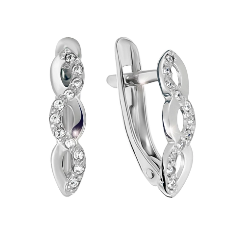 Серьги из серебра 925 пробы с фианитами