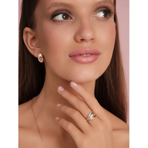 Серьги из золота 585 пробы с фианитами