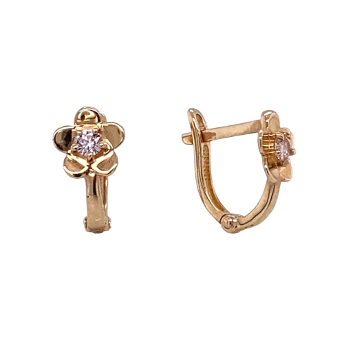 Серьги из золота 585 пробы с цветными фианитами