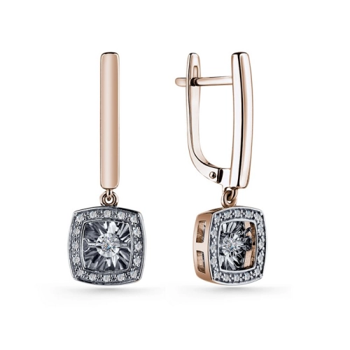 Серьги из золота 585 пробы с бриллиантами