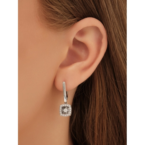 Серьги из белого золота 585 пробы с бриллиантами