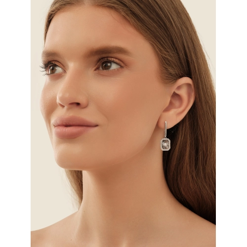 Серьги из белого золота 585 пробы с бриллиантами