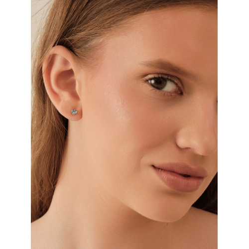 Серьги пусеты из золота 585 пробы с топазами