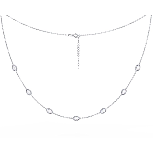 Колье из серебра 925 пробы с фианитами