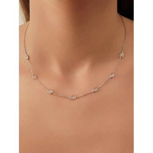 Колье из серебра 925 пробы с фианитами