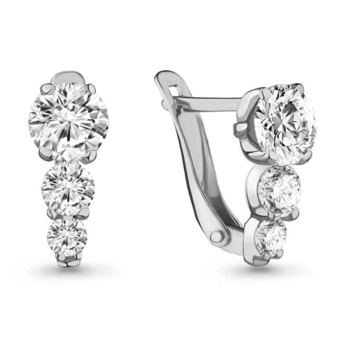 Серьги из серебра 925 пробы с фианитами