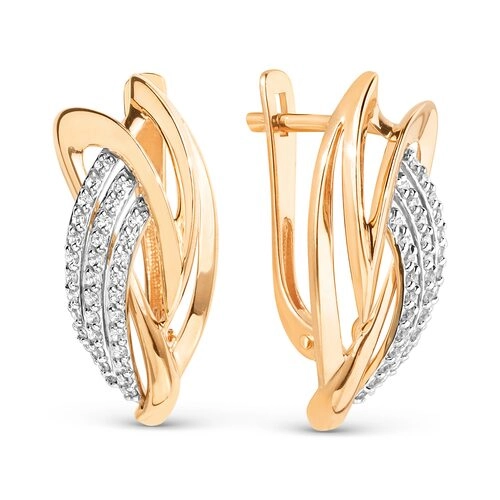 Серьги из золота 585 пробы с фианитами
