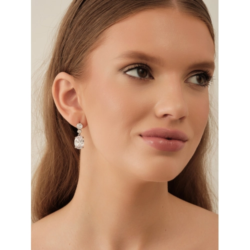 Серьги из серебра 925 пробы с фианитами