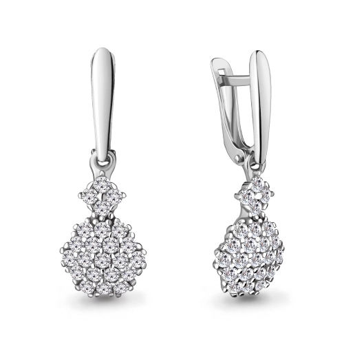 Серьги из серебра 925 пробы с фианитами