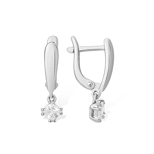 Серьги из серебра 925 пробы с фианитами
