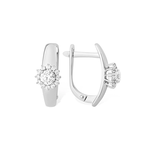 Серьги из серебра 925 пробы с фианитами