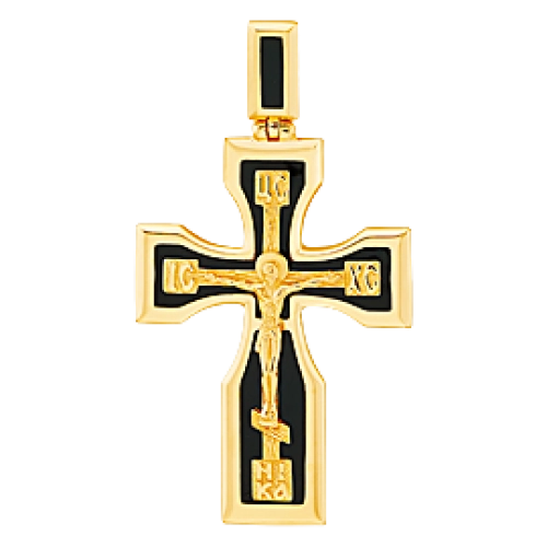 Подвеска Крест из золота 585 пробы с эмалью