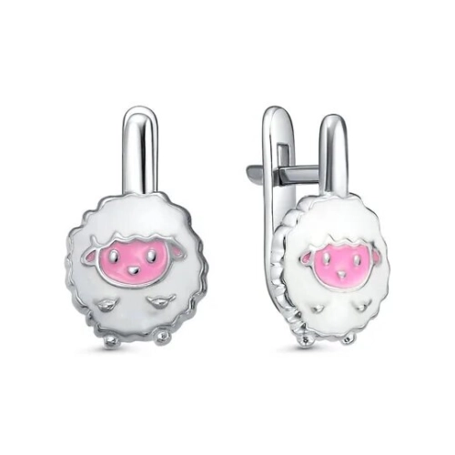 Серьги из серебра 925 пробы с эмалью