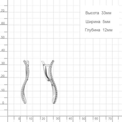 Серьги из серебра 925 пробы с позолотой, сфианитами