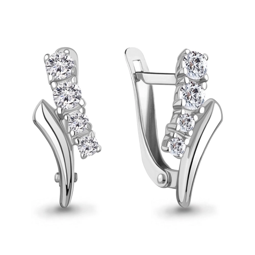 Серьги из серебра 925 пробы с фианитами