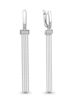 Серьги из серебра 925 пробы с фианитами