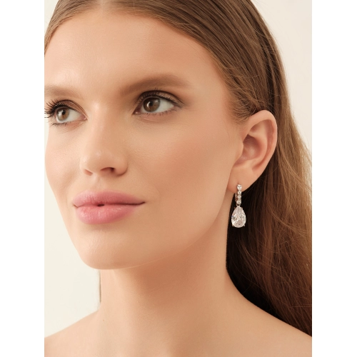 Серьги из серебра 925 пробы с фианитами