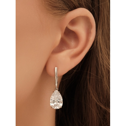 Серьги из серебра 925 пробы с фианитами