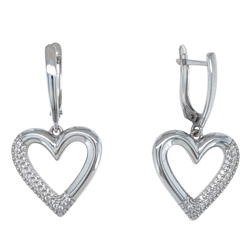 Серьги из серебра 925 пробы с фианитами