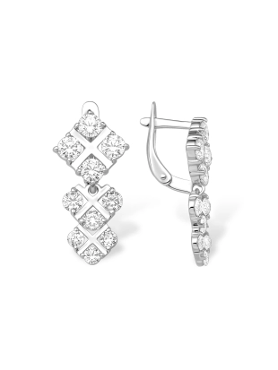 Серьги из серебра 925 пробы с фианитами