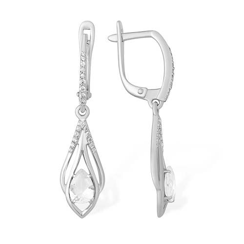Серьги из серебра 925 пробы с фианитами