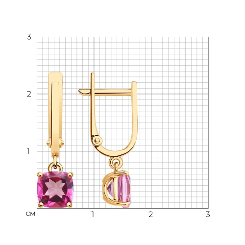 Серьги из золота 585 пробы с топазами