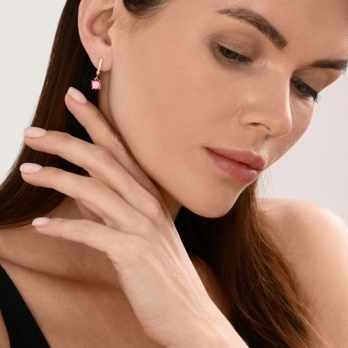 Серьги из золота 585 пробы с топазами