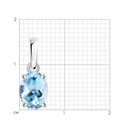 Подвеска из серебра 925 пробы с топазами
