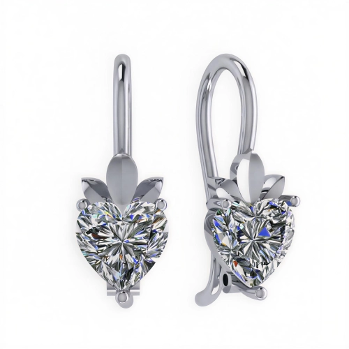 Серьги петельки из серебра 925 пробы с фианитами