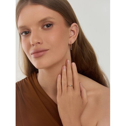 Серьги из золота 585 пробы с ситаллами цвета турмалин