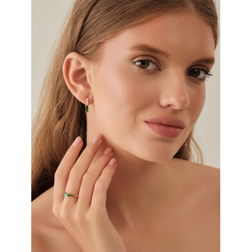 Серьги (585 ж) изумруд ситалл