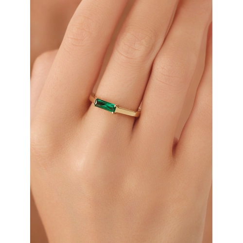 Кольцо (585 ж) изумруд ситалл