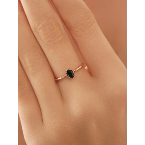 Кольцо из золота 585 пробы с топазом London Blue