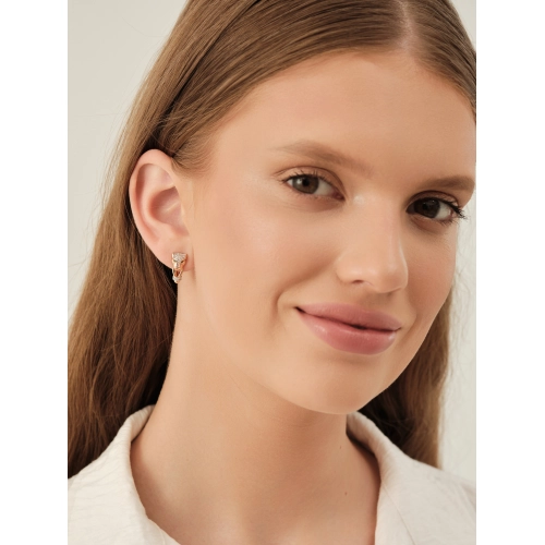 Серьги из золота 585 пробы с фианитами