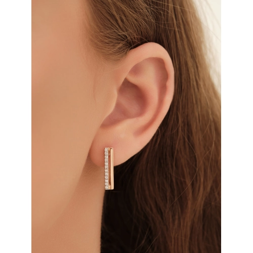 Серьги из золота 585 пробы с фианитами