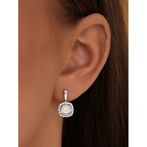 Серьги из серебра 925 пробы с фианитами